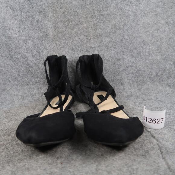 Forever 21 Shoes Womens 9 Flats Caged Pointy Closed Toe Heel Zip Black Classic - Picture 2 of 11